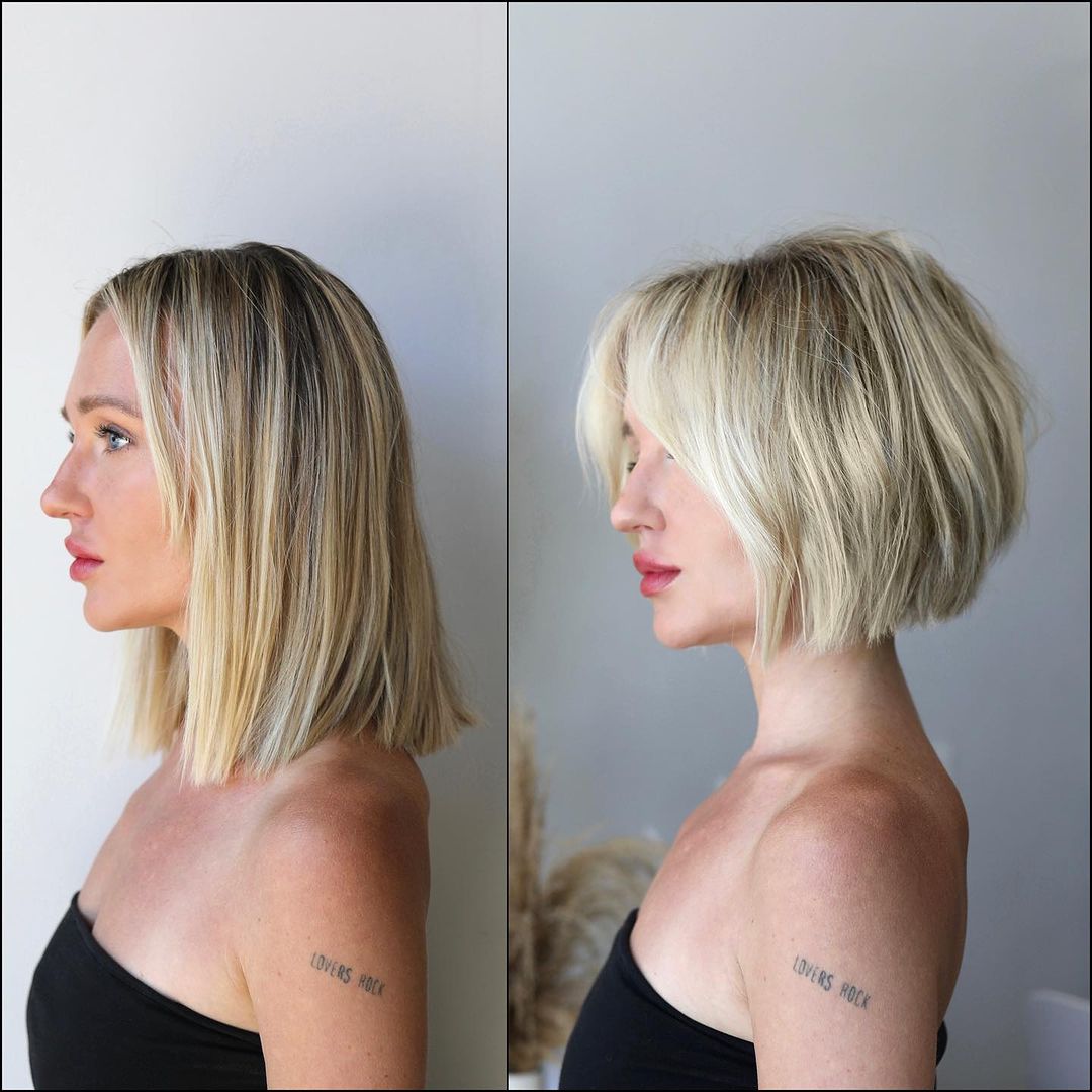 short to medium layered hair