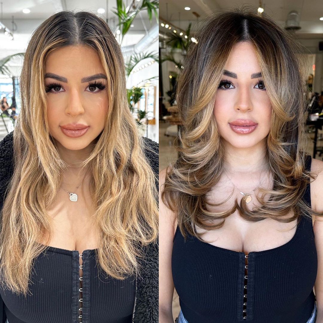 medium layered haircut for wavy hair