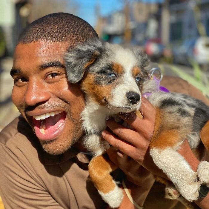 UPS Delivery Man Makes A Point Of Greeting Every Dog He Encounters (New Pics)