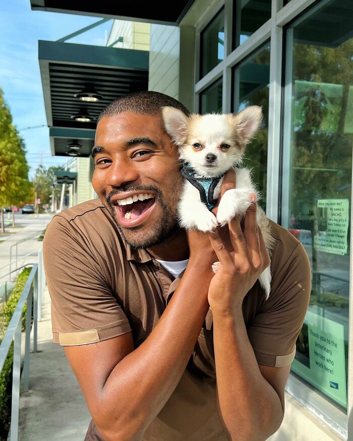 UPS Delivery Man Makes A Point Of Greeting Every Dog He Encounters (New Pics)