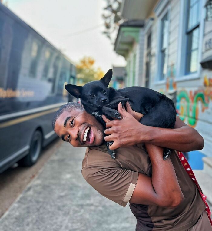 UPS Delivery Man Makes A Point Of Greeting Every Dog He Encounters (New Pics)